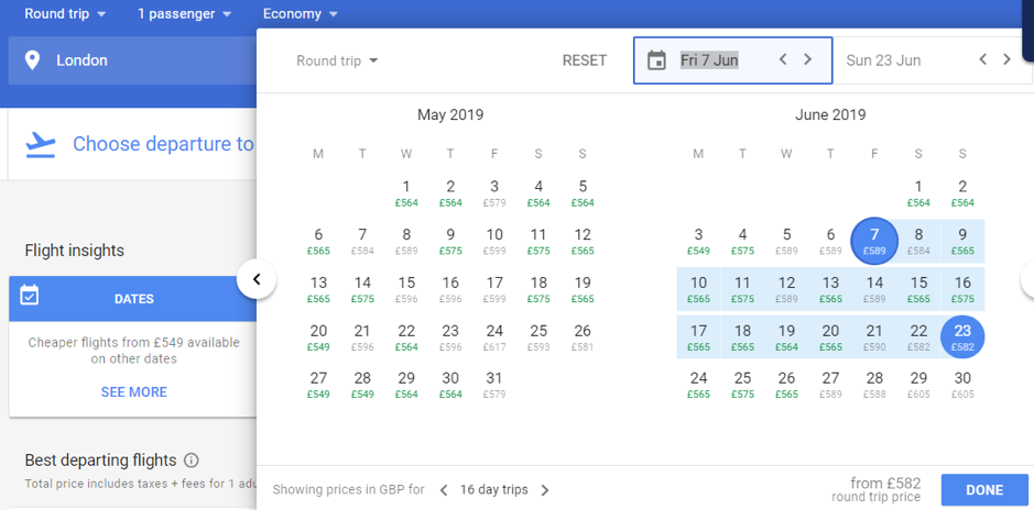 google flights one way