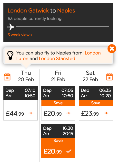 Booking page by date